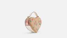 Cargar imagen en el visor de la galería, HEART CROSSBODY IN SIGNATURE CANVAS WITH HEART CHERRY PINK